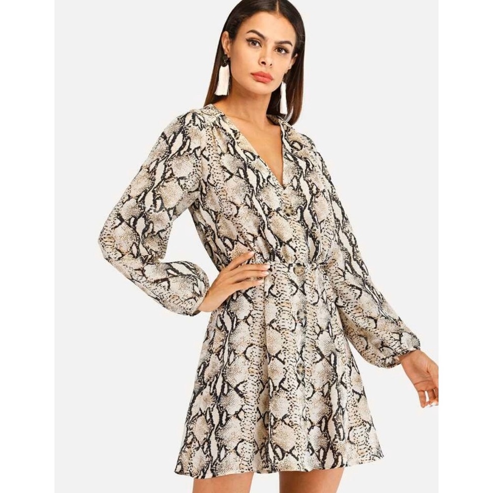 2/$20 Snake V Neck Dress